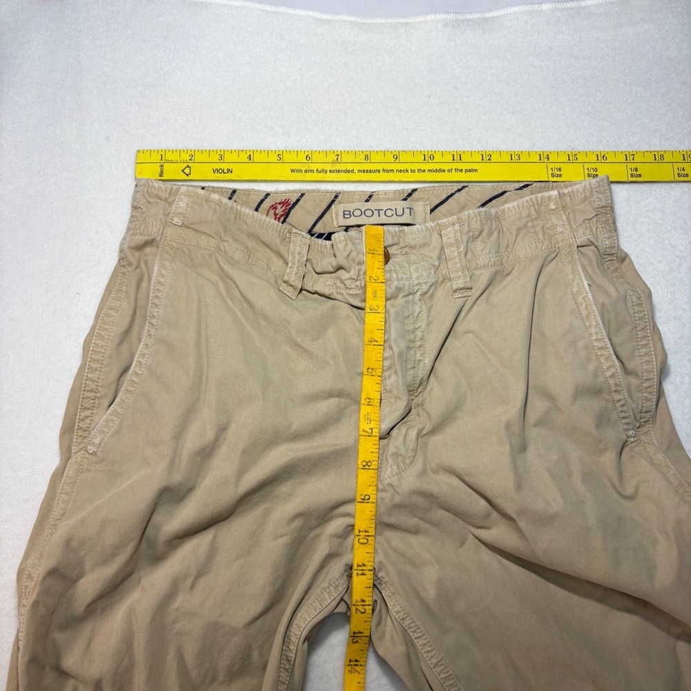 American Eagle Mens Bootcut Chino Pants Tan Khaki Cotton 32x32 RN54485 - Picture 4 of 7